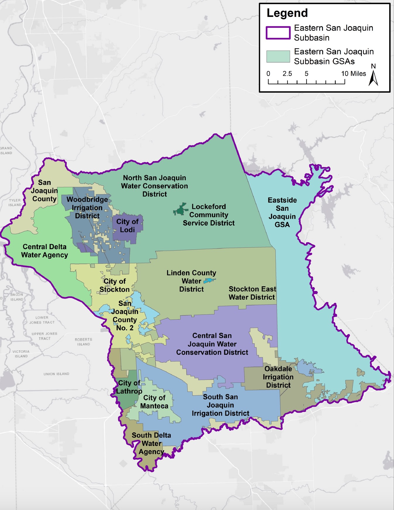 Map of the Eastern San Joaquin County