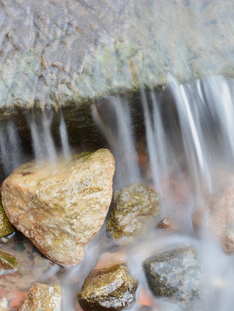 Fresh water flowing over rocks